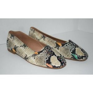 Madewell Cory Flat Snake Embossed Leather Shoes
